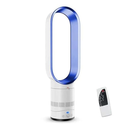 UOEONR Rotorloser Ventilator,mit Fernbedienung, LED Display, 10 Geschwindigkeiten,Turmventilator sehr leise,6 Modi, Auto 90° Oszillation, Nach oben und unten um 30° verstellbar,Timer (Blau) von UOEONR