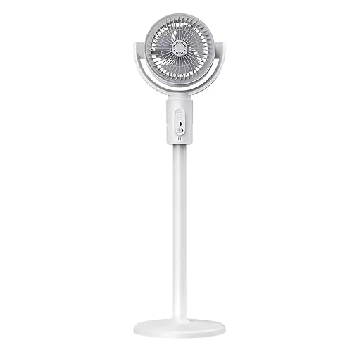 UOEONR Standventilator Leise mit Fernbedienung, 90°+180° Oszillierende Ventilator mit 3 Höhenverstellbar, 5 Geschwindigkeiten und 3 Modi, 8H Timer, leiser Raumventilator für Zuhause, Büro von UOEONR