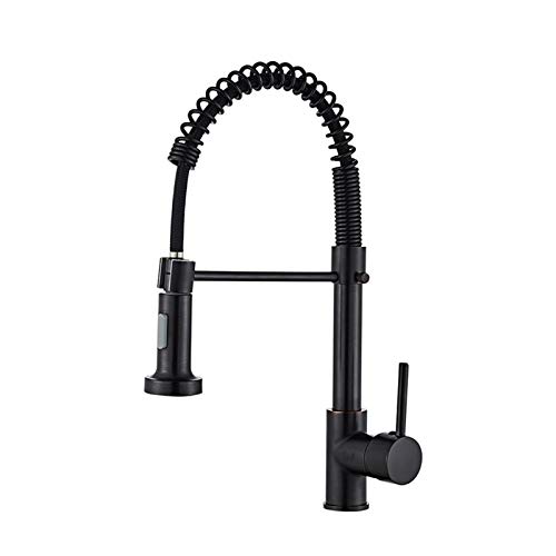 360 ° drehbare Küchenarmaturen aus massivem Messing Einhandgriff Keramik Ventilkern Einhebel Pull Down Sprayer Feder Küchenspüle Wasserhahn Mattschwarz 360 ° drehbare Küchenarmaturen aus massivem Messing Einhandgriff Keramik Ventilkern Einhebel Pull Down Sprayer Feder Küchenspüle Wasserhahn Mattschwarz von UOHUFIDABFD