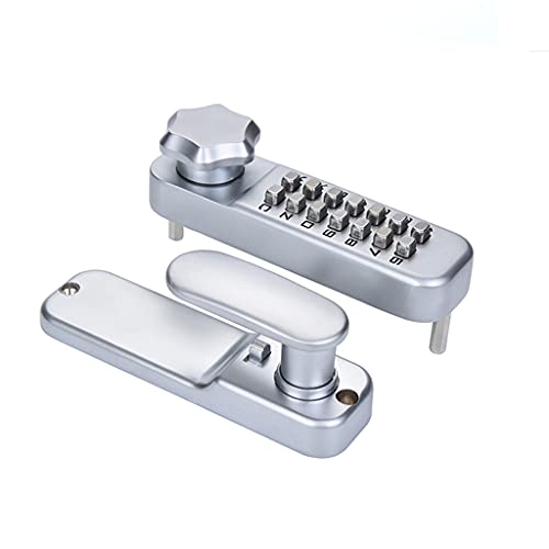 Anti-Diebstahl-Sicherheits-Türschloss mechanisches Passwort-Türschloss Safe Home Gate Lock Türbeschläge Indoor Outdoor Schloss (Farbe: Silber, Größe: 142 x 42 mm) von UOHUFIDABFD