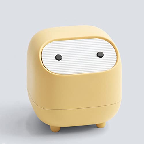 Household Daily Necessities Bedside Desktop Mini Trash Can Cute Cartoon Can See Furnishings Bedroom Storage Basketball (Farbe: Pink) (Gelb) von UOHUFIDABFD