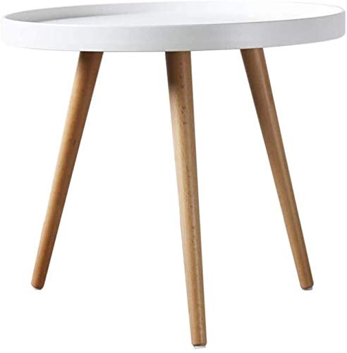 Night Stand Side Table End Tables Round Coffee Table Wooden Small Round Side Table Modern Sofa Lampe Tea End Tables Coffee Table for Living Room Home Office (Color : Red) (White) von UOHUFIDABFD
