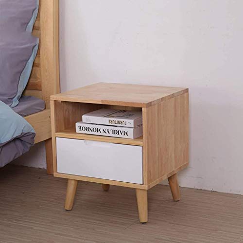 Side Table Bedroom Bedside Table 2 Drawer Solid Wood Legs Storage Box for Living Room Home Office Storage Box (Color : C) (A) von UOHUFIDABFD