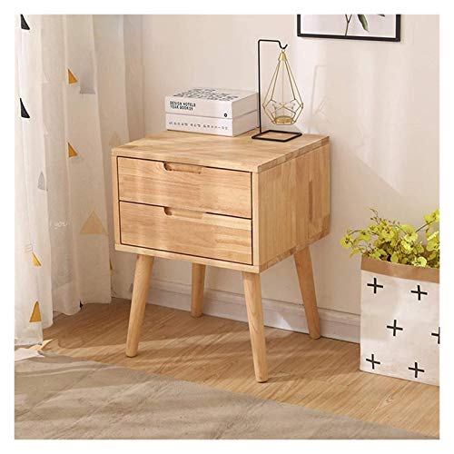 Side Table Bedroom Bedside Table 2 Drawer Solid Wood Legs Storage Box for Living Room Home Office Storage Box (Color : C) (B) von UOHUFIDABFD