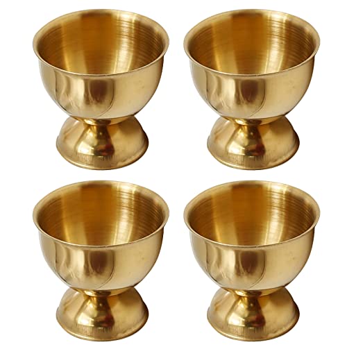 UOIENRT Edelstahl Eierbecher, Gold Eierhalter 4er Set für hart weich gekochte Eier Küchenwerkzeug von UOIENRT