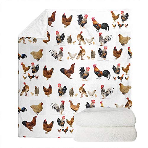 UOIMAG Huhn-Decken, Geschenk, Flanell-Fleecedecken, weiche Überwurfdecken für Sofa, Stuhl, Couch, leicht, warm (70 x 100 cm) von UOIMAG