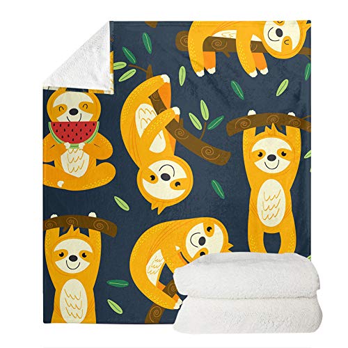 UOIMAG Kinder-Faultier-Geschenkdecken, weicher Fleece-Überwurf, Decke, leicht, für Bett, Sofa, Couch, Stuhl, Decke (70 x 100 cm) von UOIMAG