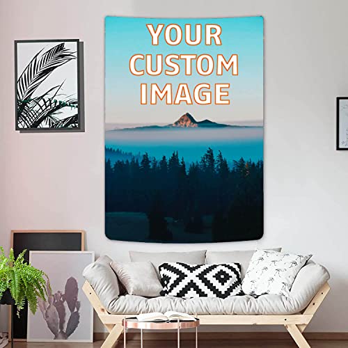UOKIIYUA Personalisierter Fototeppich, individuelles Hintergrundbanner mit Ihrem Bild und Text, Hochzeitsfeier, Familiengedenkgeschenk 100x150cm von UOKIIYUA