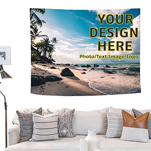 UOKIIYUA Personalisierter Fototeppich, individuelles Hintergrundbanner mit Ihrem Bild und Text, Hochzeitsfeier, Familiengedenkgeschenk 130x150cm von UOKIIYUA