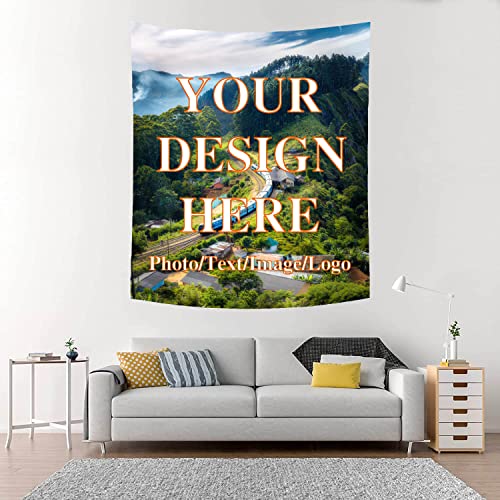 UOKIIYUA Personalisierter Fototeppich, individuelles Hintergrundbanner mit Ihrem Bild und Text, Hochzeitsfeier, Familiengedenkgeschenk 150x200cm von UOKIIYUA