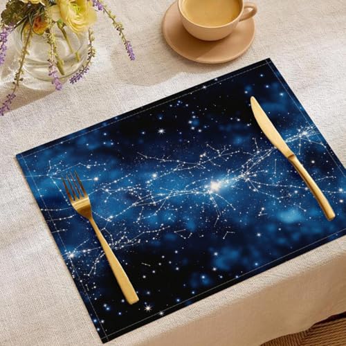 2er Set Platzsets Galaxis Abwaschbar, Tischdecke Tischset Stoff Universum Sternbilder 45 x 30 cm rutschfest Platzdeckchen für Küche Tisch Dekoration Drinnen Urlaub Party Dekor 2er Set Platzsets Galaxis Abwaschbar, Tischdecke Tischset Stoff Universum Sternbilder 45 x 30 cm rutschfest Platzdeckchen für Küche Tisch Dekoration Drinnen Urlaub Party Dekor von UOMSKTY