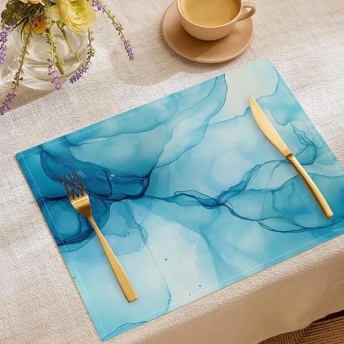 Abstrakte Streifen Platzsets 4er Set er Set Graffiti-Kunst Tischsets Waschbar Platzsets 30x45cm Frühlings Tischsets Dekor für Küche, Drinnen, Restaurant, Urlaub, Party von UOMSKTY