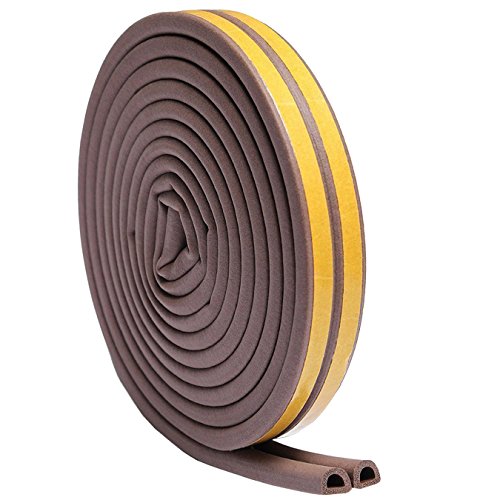 Dichtungsstreifen Türen Fenster Selbstklebend Anti-Kollision, Gegen Insekt, Winddicht Staubdicht, Schalldämmung Schaum D-Typ Türdichtungen EPDM-Schaum Dichtungsband (6 Meter, Braun) von UOOOM