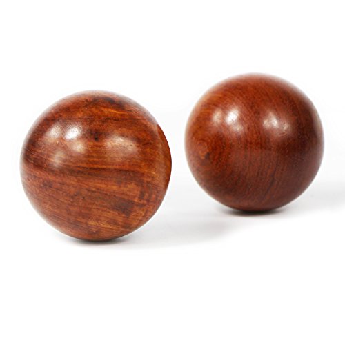 UOOOM 2er Set Massage Holz Kugel für Handmassage Gesundheitsversorgung Ball (Durchmesser 50mm) von UOOOM