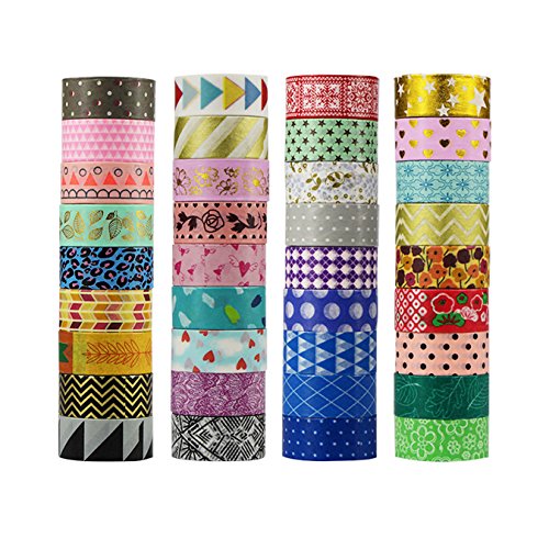 UOOOM 30er Set Beautiful Washi Tape Masking Tape deko klebeband buntes Klebebänder DIY scrapbook deko (30 x Patterns) von UOOOM
