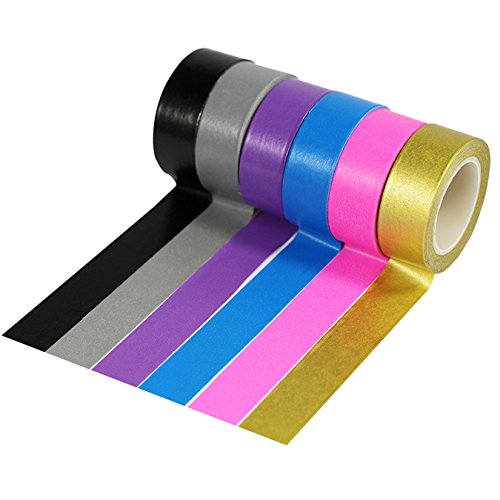 UOOOM 6 Rolls 10m x 15mm Beautiful Washi Tape Masking Tape deko Klebeband buntes Klebebänder DIY Scrapbook deko (6 Colors) von UOOOM