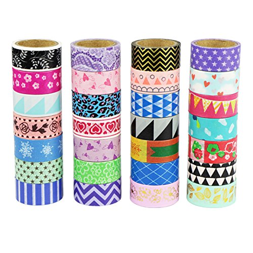 UOOOM Multi-pattern Beautiful Washi Tape Masking Tape deko klebeband buntes Klebebänder DIY scrapbook deko (10 x Patterns) von UOOOM