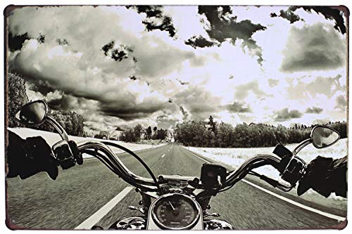 Ride A Bike on The road, Blechschild, Weinlese Wandverzierung von UOOPAI