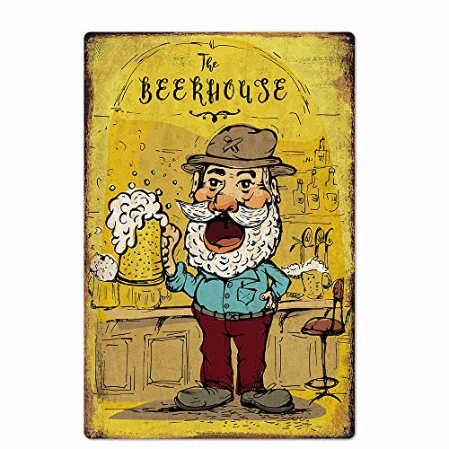 UOOPAI Bierhaus-Metall-Blechschild, Vintage-Teller, Wanddekoration von UOOPAI