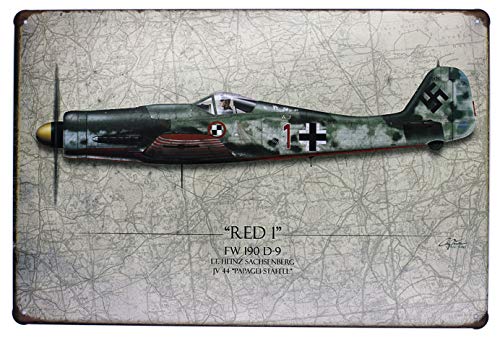 UOOPAI Blechschild, Militär, Flugzeugkampf, Retro, Vintage, Antik-Wanddekoration von UOOPAI