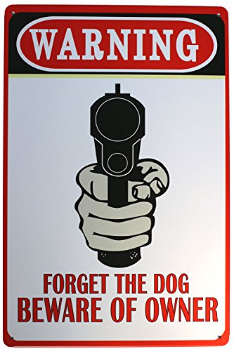 UOOPAI Lustiges Metallschild mit Aufschrift "Warning Forget Dog Beware of Owner with Gun" UOOPAI Lustiges Metallschild mit Aufschrift "Warning Forget Dog Beware of Owner with Gun" von UOOPAI