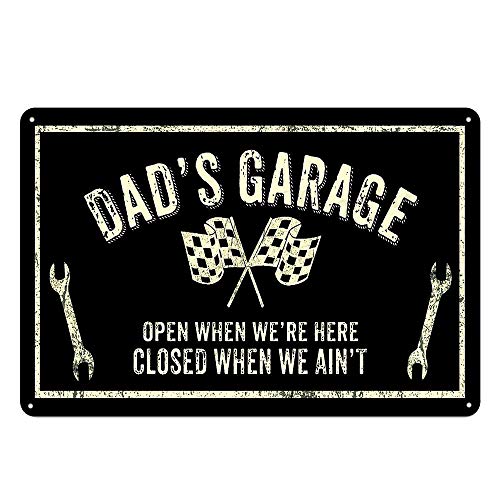 UOOPAI Metall-Blechschild mit Aufschrift "Dad's Garage", Vintage-Schild, Garage, Heimdekoration, Wanddekoration UOOPAI Metall-Blechschild mit Aufschrift "Dad's Garage", Vintage-Schild, Garage, Heimdekoration, Wanddekoration von UOOPAI