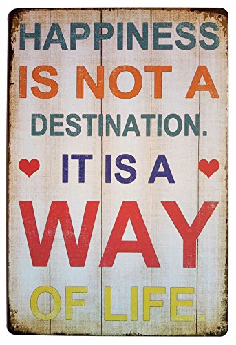 UOOPAI Metall-Blechschild mit Aufschrift "Happiness is Not a Destination It is a Way of Life", Vintage-Stil, 20,3 x 30,5 cm UOOPAI Metall-Blechschild mit Aufschrift "Happiness is Not a Destination It is a Way of Life", Vintage-Stil, 20,3 x 30,5 cm von UOOPAI