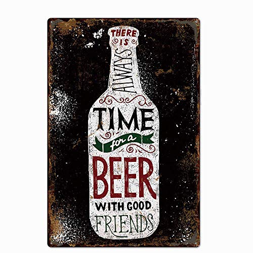 UOOPAI Metall-Blechschild mit Aufschrift "Time for A Beer", Vintage-Teller, Wanddekoration von UOOPAI