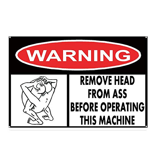 UOOPAI Metall-Blechschild mit Aufschrift "Warning Remove Head from Ass" UOOPAI Metall-Blechschild mit Aufschrift "Warning Remove Head from Ass" von UOOPAI