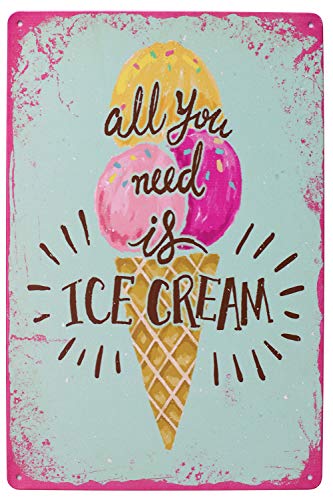 UOOPAI Metallschild mit Aufschrift "All You Need is Ice Cream" UOOPAI Metallschild mit Aufschrift "All You Need is Ice Cream" von UOOPAI
