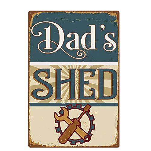 UOOPAI Metallschild mit Aufschrift "Dad's Shed", Retro-Design, Wanddekoration von UOOPAI