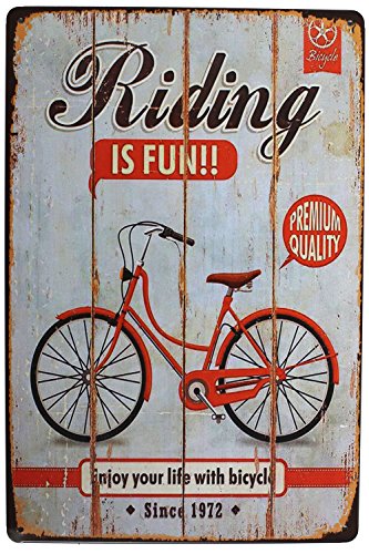 UOOPAI Reiten ist Spaß, genießen Sie Ihr Leben mit Fahrrad seit 1972, Retro-Vintage-Blechschild, Heimdekoration, Garage, Wanddekoration von UOOPAI