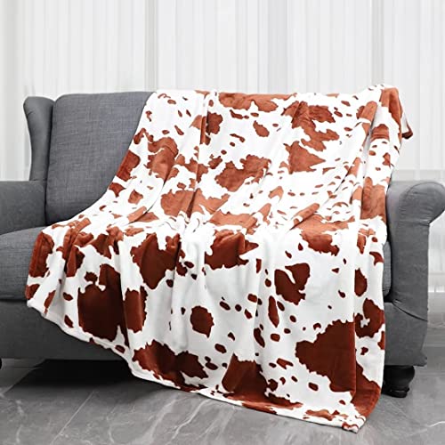 Flanell Kuh Print Decke, Fuzzy Kuh Kuscheldecke Weiche Warme Kuschelige Decke，Plüsch Decken Sofadecke Couchdecke Wohndecke Geschenke für Home Couch Bett Sofa Decor von UOOYAA