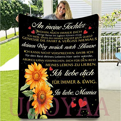 UOOYAA Geschenke An Meine Tochter Kuscheldecke Personalisierte,Mutter zu Tochter Briefdecke,Positive Ermutigung und Liebe Tochter Wohndecke für Couch Bett von UOOYAA