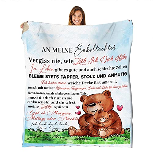 UOOYAA Kuscheldecke Flauschige Personalisierte Briefe Decke, Kinder Flanell Couchdecke, An Meine Enkelin ​Flauschige Weich Luftpost Wohndecke Sofadecke Quilts Geburtstags Geschenk von UOOYAA