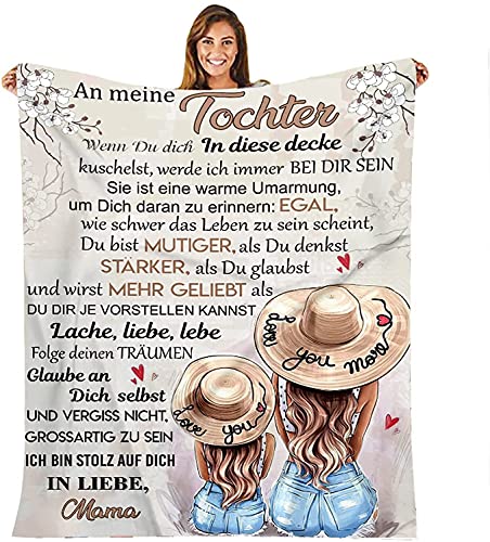 UOOYAA Kuscheldecke Flauschige Personalisierte Decke Geschenke,an Meine Tochter von Mutter Decke,Ermutigung und Liebe von Mama zu ihrer Tochter,für Sofa Reisen von UOOYAA