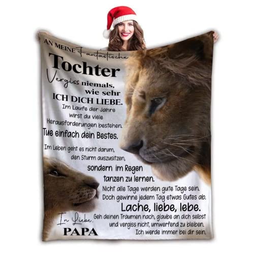 UOOYAA Kuscheldecke Flauschige Personalisierte Decke Geschenke An Meine Tochter von Papa,Super Weiche Positiv Ermutigen Wohndecke für Couch Bett,TV-Decke Geburtstag (Papa zu Tochter-M) von UOOYAA