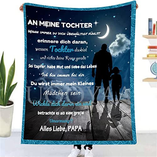 UOOYAA Kuscheldecke Flauschige Personalisierte Decke Geschenke An Meine Tochter von Papa,Super Weiche Positiv Ermutigen Wohndecke für Couch Bett,TV-Decke Geburtstag (Papa zu Tochter-M) von UOOYAA