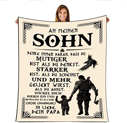 UOOYAA Kuscheldecke Flauschige Personalisierte Decke Geschenke Papa An Meine Sohn,Papa für Sohn Positiv Ermutigen Wohndecke für Couch Bett,TV-Decke Geburtstag(Papa zu Sohn-L) von UOOYAA