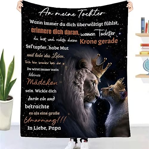 Kuscheldecke Flauschige Vater Tochter Deck, Personalisierte Geschenke Decke für Tochter von Papa, Super Weiche Flanelldecke Wohndecke Tagesdecke Sofadecke Ideal für Geburtstag Weihnachten Geschenk Kuscheldecke Flauschige Vater Tochter Deck, Personalisierte Geschenke Decke für Tochter von Papa, Super Weiche Flanelldecke Wohndecke Tagesdecke Sofadecke Ideal für Geburtstag Weihnachten Geschenk von UOOYAA
