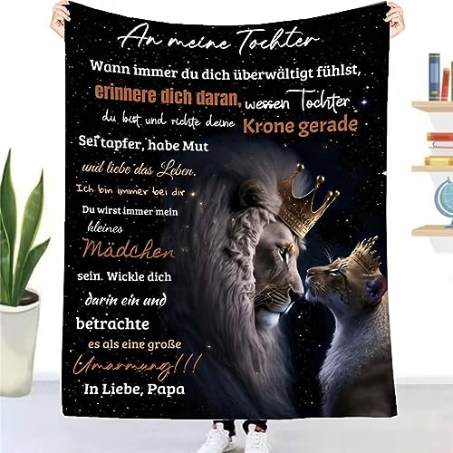 Kuscheldecke Flauschige Vater Tochter Deck, Personalisierte Geschenke Decke für Tochter von Papa, Super Weiche Flanelldecke Wohndecke Tagesdecke Sofadecke Ideal für Geburtstag Weihnachten Geschenk von UOOYAA