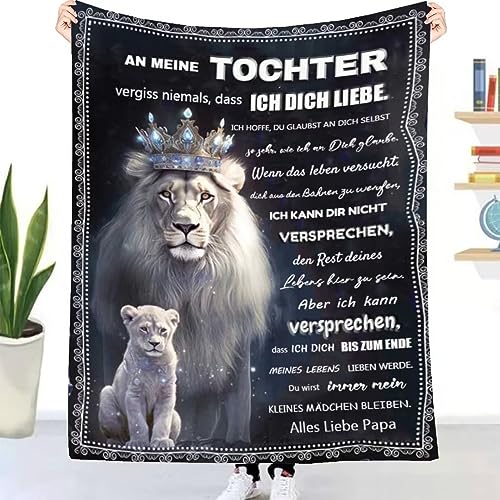 Kuscheldecke Flauschige Vater Tochter Deck, Personalisierte Geschenke Decke für Tochter von Papa, Super Weiche Flanelldecke Wohndecke Tagesdecke Sofadecke Ideal für Geburtstag Weihnachten Geschenk von UOOYAA