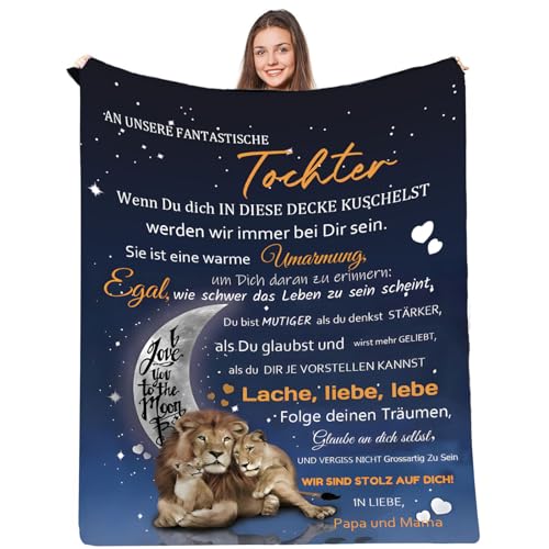 Kuscheldecke Personalisierte Decke An Unsere Tochter,Weiche Decke Flanell 18. Geburtstag Mädchen Geschenke zum 18 Geburtstag Mädchen für Couch Bett Tv-Decken Geschenk von UOOYAA