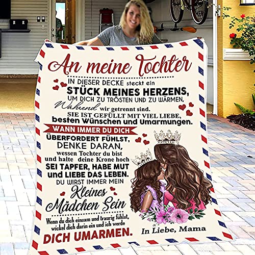 Kuscheldecke Personalisierte Geschenke,Decke An Meine Tochter Deutsch ,Mutter zu Tochter Briefdecke,Positive Ermutigung und Liebe Tochter Flanelldecke… von UOOYAA