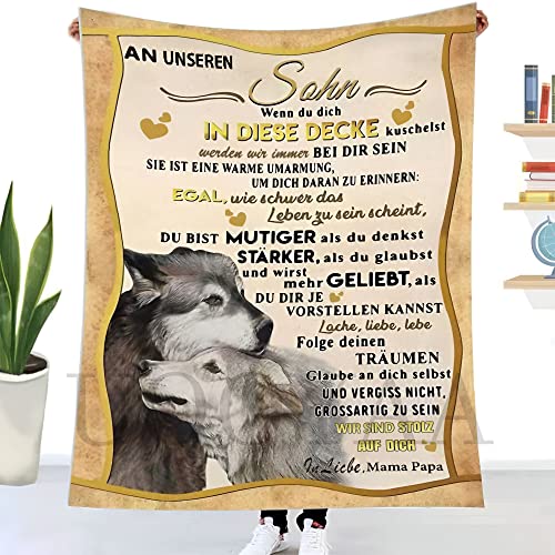 UOOYAA Personalisierte Briefdecke Geschenk An Unseren Sohn,Flauschige Super Weiche Sohn Decke Von Mama und Papa,Geschenke Für Weihnachten Geburtstag Geburtstag Graduierung von UOOYAA