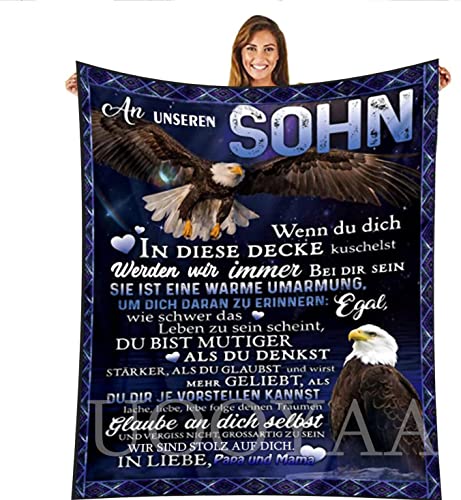 UOOYAA Personalisierte Kuscheldecke An unseren Sohn von Eltern, Geschenk An unseren Sohn Kuscheldecke, Flauschige Decken Geschenke Für Weihnachten Geburtstag Geburtstag Graduierung von UOOYAA