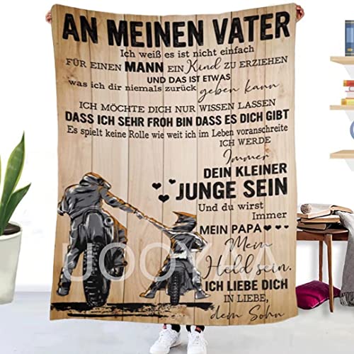 UOOYAA Flanelldecke Kuscheldecke, An Meine Vater von Sohn Personalisierte Nachricht Brief Decke, Luftpost briefdecke, Wohndecke TV-Decke Mikrofaserdecke Sofadecke oder Tagesdecke von UOOYAA