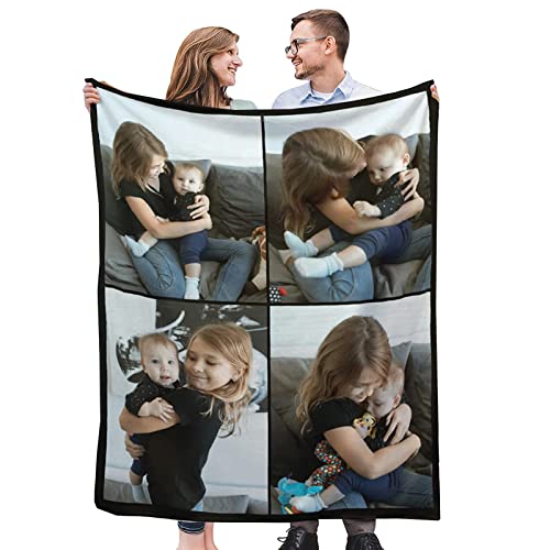 UOOYAA Geschenke kuscheldecke Decke mit Foto,Personalisierte fotodecke selbst gestalten,Worten Bild Collage Individuelle Decken,Geburtstags-Souvenir-Decke für Vater, Mutter, Kinder, Hunde, Freunde von UOOYAA