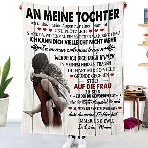 UOOYAA Kuscheldecke Flauschige Personalisierte Briefe Decke, Kinder Flanell Couchdecke, An Meine Tochter Flauschige Weich Luftpost Wohndecke Sofadecke Quilts Geburtstags Geschenk von UOOYAA