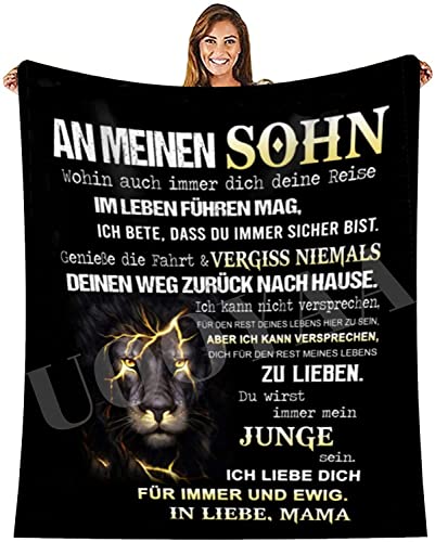 UOOYAA Kuscheldecke Flauschige Personalisierte Flanell Decke Geschenke, Decke an Meine Sohn von Mama Super Weiche, Luftpost Decke Positiv Ermutigen Sie Ihre Mama zur Liebe Geeignet für Sofa Reisen von UOOYAA
